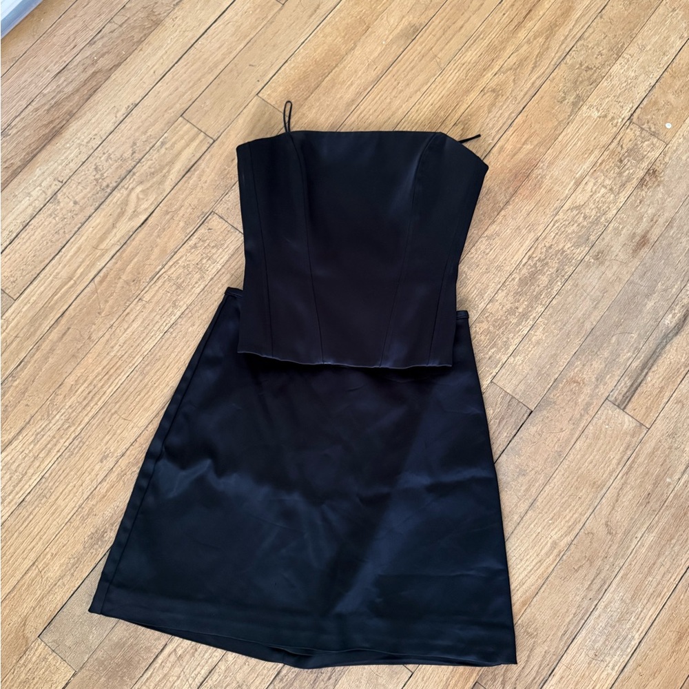 Aritzia Black Strapless Sheath Skirt Set